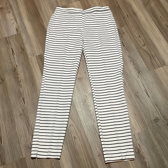 Zara Basic Womens Blue White Striped Pants Trousers Anke Length Causal Size S - Picture 2 of 13